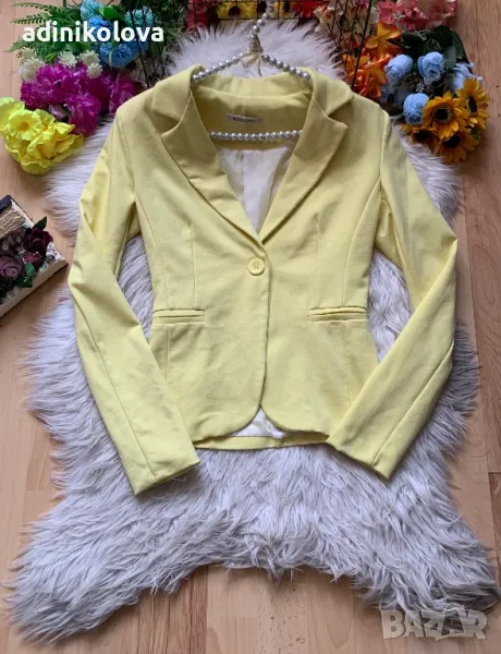 Жълто вталено сако, снимка 1
