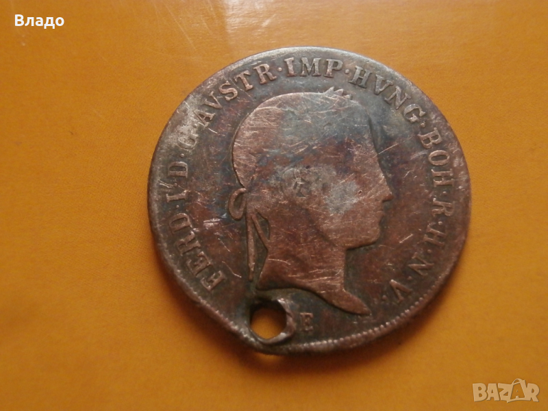 Сребърна монета 20 кройцера 1844 , снимка 1