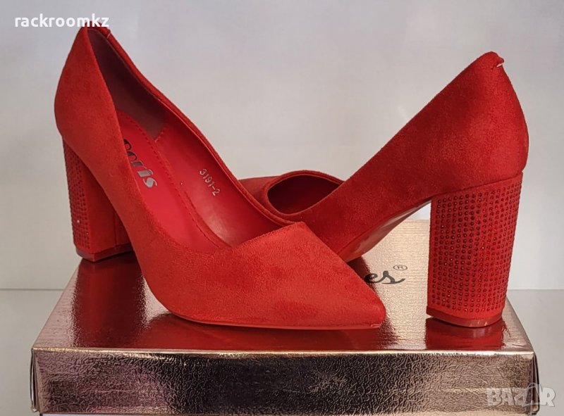 Червени дамски обувки на ток модел: 3191-2 Red, снимка 1