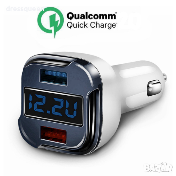 EC5 Разклонител за гнездото на запалката, волтметър и USB зарядно, снимка 1