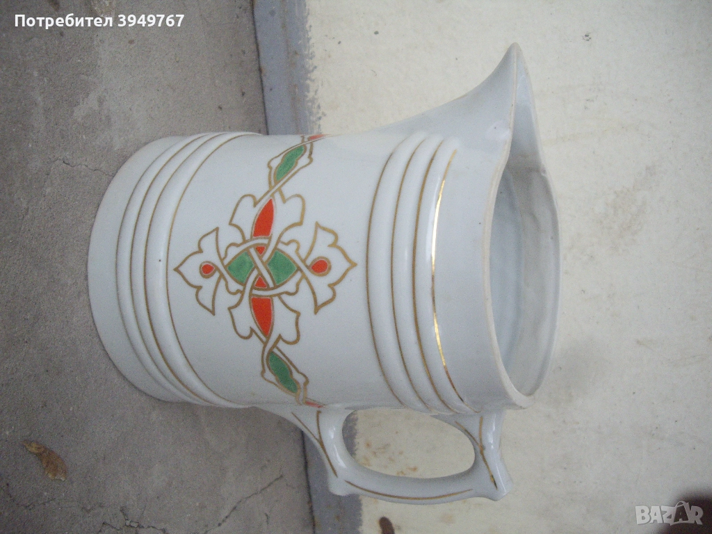 Стара порцеланова ,голяма кана., снимка 1
