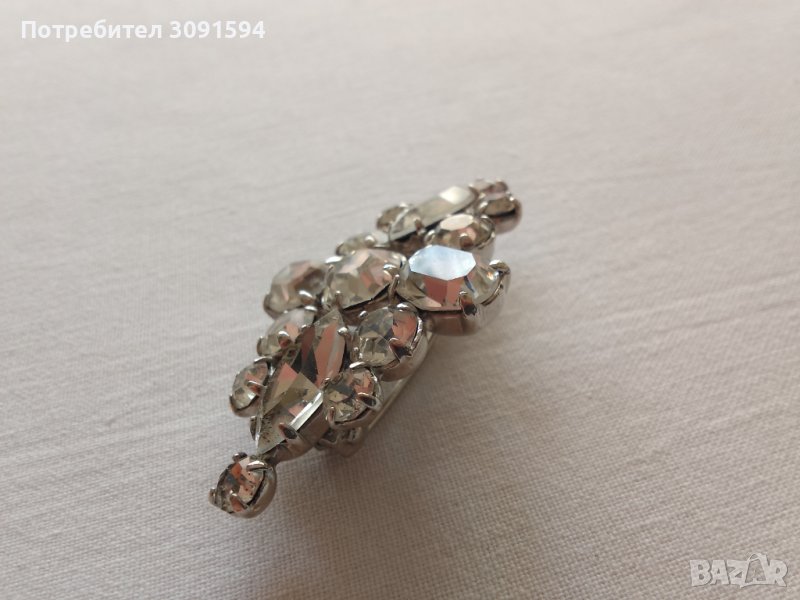 Винтидж  брошка със циркони, снимка 1