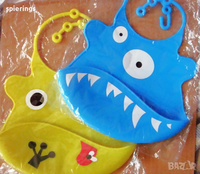 2 бр. силиконов бебешки лигавник с джоб, снимка 1