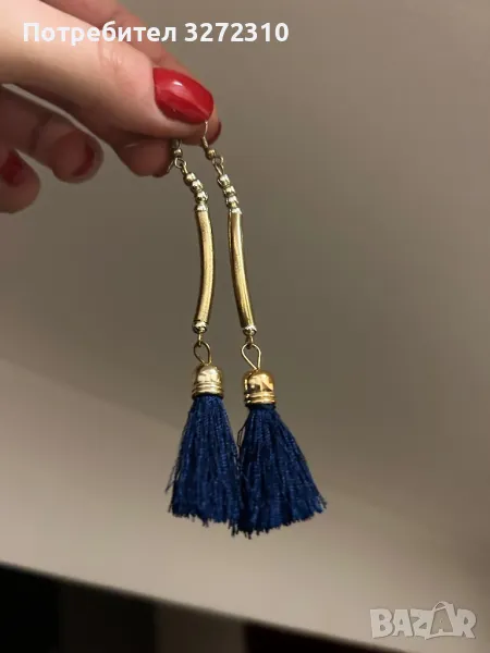 Дълги висящи обеци , обици с пискюли, снимка 1