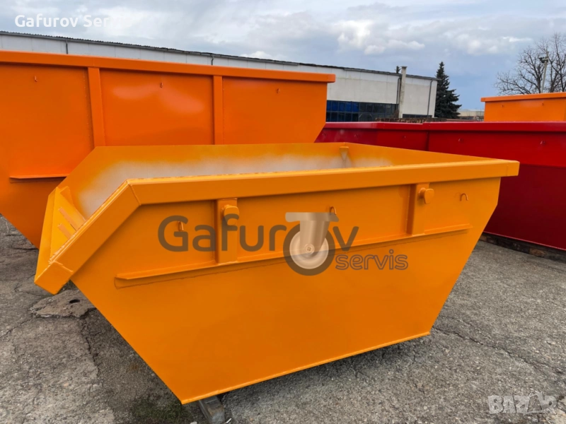 Метален контейнер за строителни отпадъци 4 м³ - усилен, стандарт DIN 30735, снимка 1