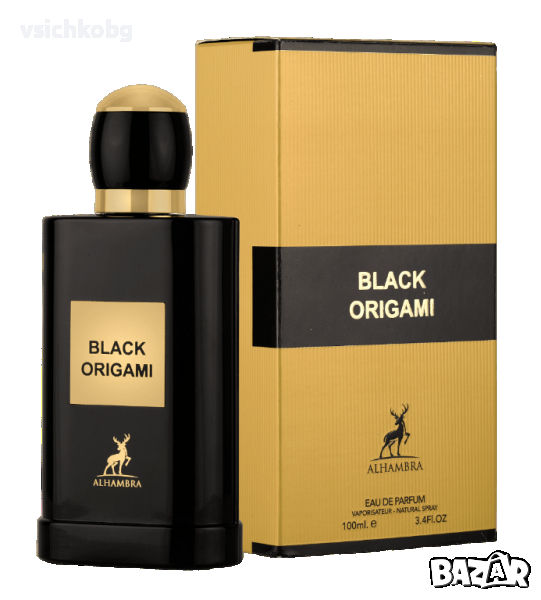 Арабски парфюм Maison Alhambra BLACK ORIGAMI 100 мл Трюфел, гардения, касис, иланг-иланг жасмин, снимка 1