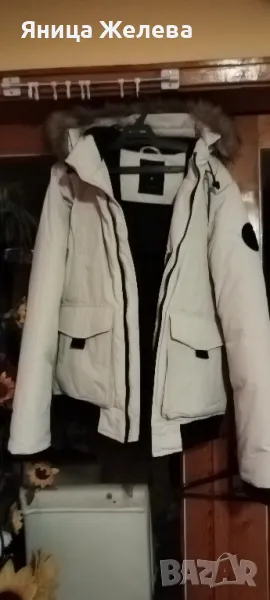 Зимно мъжко яке с пухена качулка, снимка 1