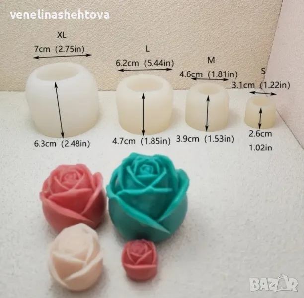 3D 4 размера рози пъпка Силиконов молд свещи гипс сапун смола фондан за декорация на торта шоколад , снимка 1