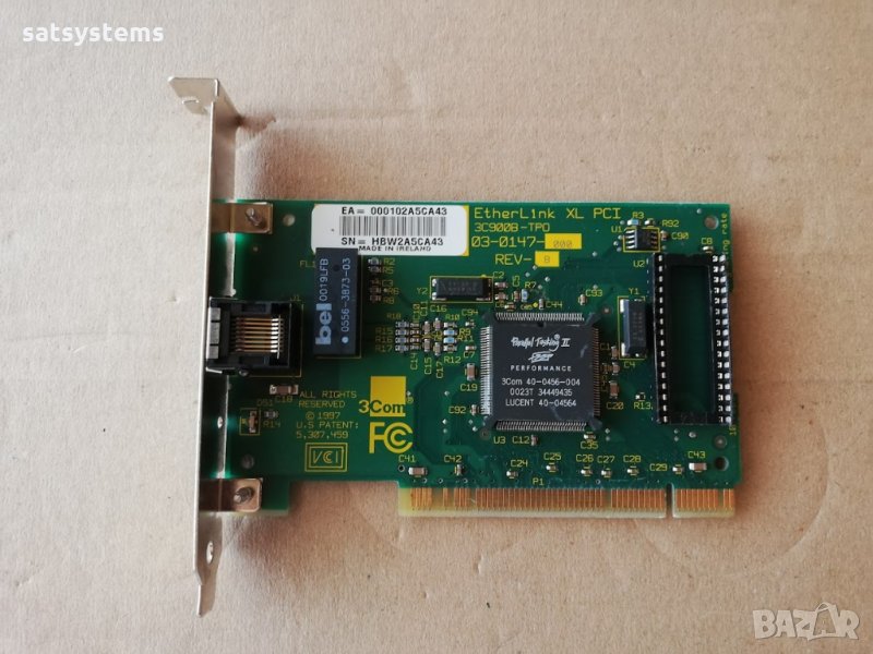 3COM 3C900B-TPO 10Mbps EtherLink XL Network Controller Card PCI, снимка 1