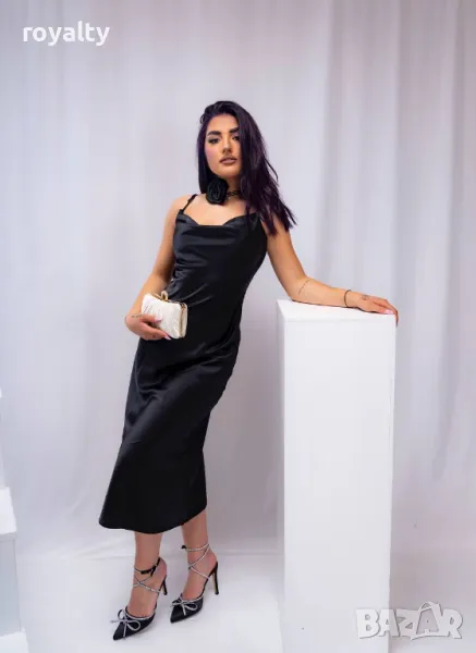Дамска елегантна черна рокля , снимка 1