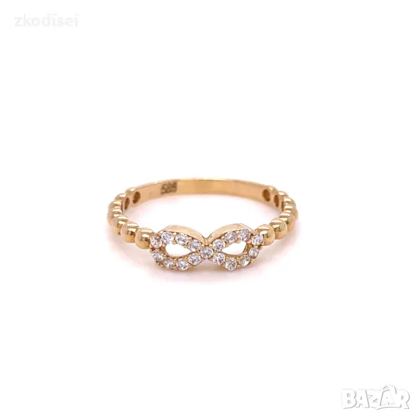 Златен дамски пръстен 1,32гр. размер:54 14кр. проба:585 модел:31358-1, снимка 1
