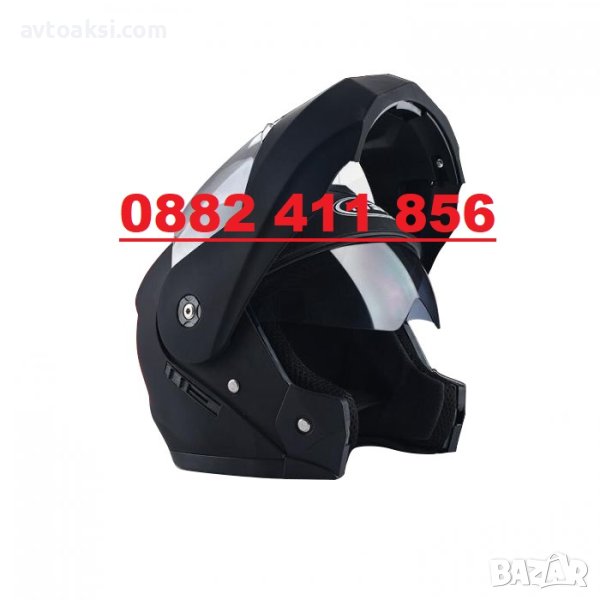 Каска за мотор Модуларна черен мат- 7224, снимка 1