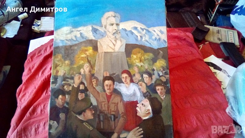 Стара маслена картина платно подписана, снимка 1