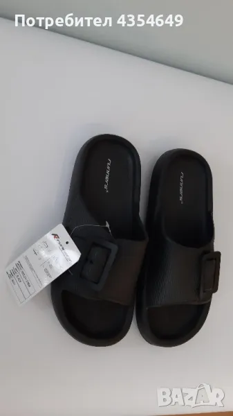 Дамски джапанки Runners RNS-241-23694 черни и св.зелени, снимка 1