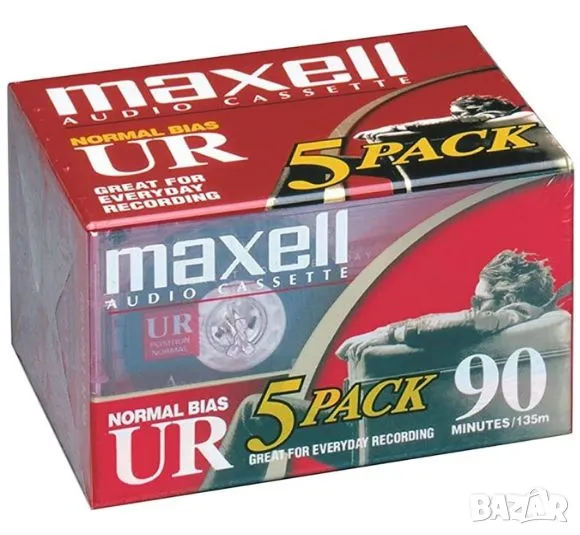 Нови 5 аудио касети Maxell UR90 / 90 минути, снимка 1
