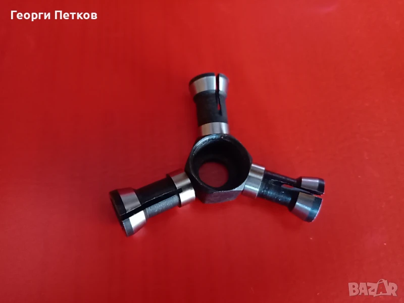 Комплект гайка и три цанги за оберфреза., снимка 1