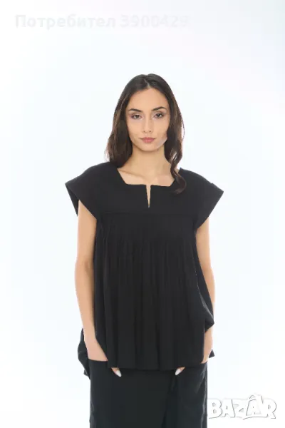 Дамски Ленен Топ Altea - Черен, снимка 1