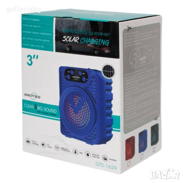 Соларна компактна тонколона GTS-1629, снимка 1