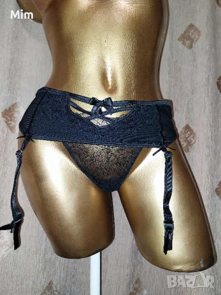 Secret Possessions M Черен колан с жартиери за чорапи, снимка 1