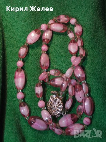 СТАРО ВИНТИДЖ КОЛИЕ ЦВЕТНО - АРТ СТЪКЛО КРИСТАЛ и МЪНИСТА ФИЛИГРАННА РЕТРО ЗАКОПЧАЛКА 34669, снимка 11 - Антикварни и старинни предмети - 39201865