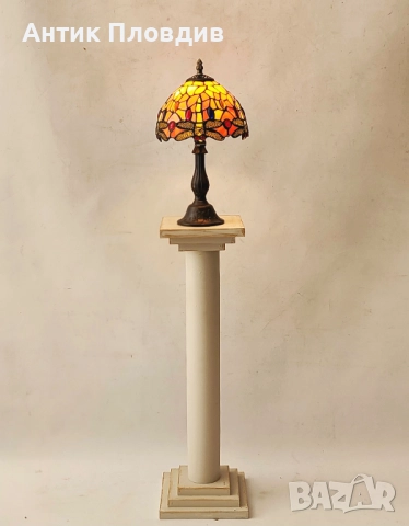 Настолна лампа Tiffany стил с витражен абажур, снимка 4 - Настолни лампи - 51655913