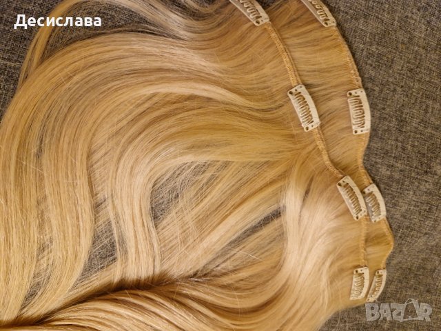Естествена коса ЛУКС рус цвят 70 см, плътен косъм