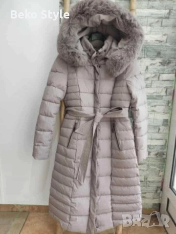 Дълго зимно яке с качулка 