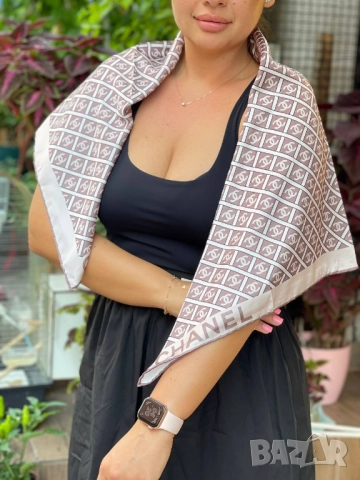 шал 100х100см chanel versace , снимка 14 - Шалове - 51454077