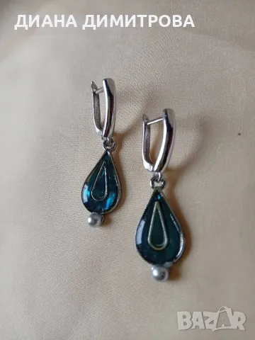 Обеци с нефрит! Подарък за жени!, снимка 3 - Обеци - 48604031