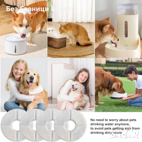 Нови Кръгли филтри за фонтан/поилка 2.5L 12 броя тройна филтрация котка, снимка 6 - За котки - 53523182