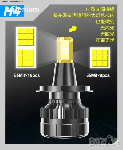 H4 LED светодиодни крушки, снимка 2 - Друга електроника - 49753350