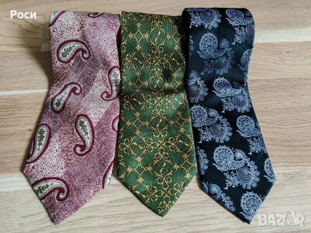 Италиански копринени вратовръзки с орнаменти 1, снимка 5 - Други - 53844878