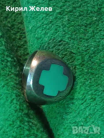 СТИЛЕН СРЕБЪРЕН ПРЪСТЕН СРЕБРО 925 с КРЪСТООБРАЗЕН ЗЕЛЕН ЕМАЙЛ РЪЧНА АРТ РАБОТА 49997, снимка 15 - Пръстени - 50024179