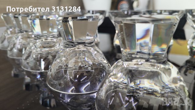 Антикварни рядки емски кристални 24% чаши за ликър/ракия Peill Glaser Германия, снимка 6 - Чаши - 40404632