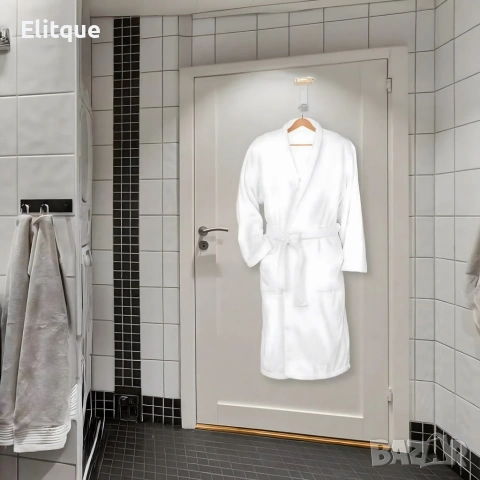 Дамски хотелски халат, класически, удобен, топъл, с връзки, мек, бял, снимка 8 - Други стоки за дома - 53212212