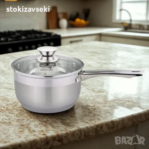 Касерола с капак Rosberg, 16 см, Неръждаема стомана, снимка 1