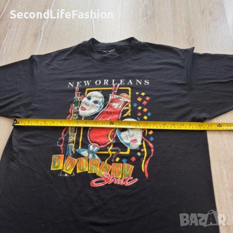 Винтидж тениска произведена в САЩ. Тениска с единичен шев 90-те надпис „Н, снимка 4 - Тениски - 53134842