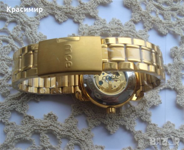 Автоматичен часовник MCE GOLD SKELETON, снимка 4 - Мъжки - 39951036
