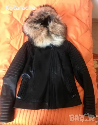 Кожено яке естествена кожа и косъм , снимка 4 - Якета - 52708396