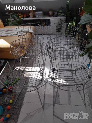 Дизайнерски градински/трапезни столове Хари Бертоя, снимка 2 - Столове - 44932660