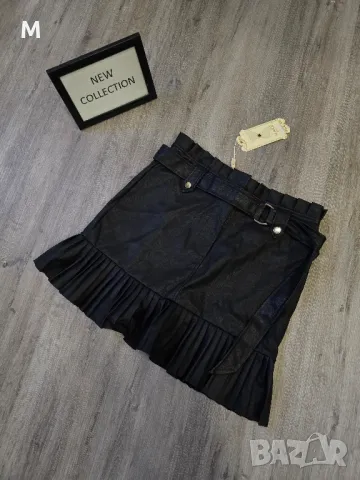 Нов черна кожена пола + колан на намаление 