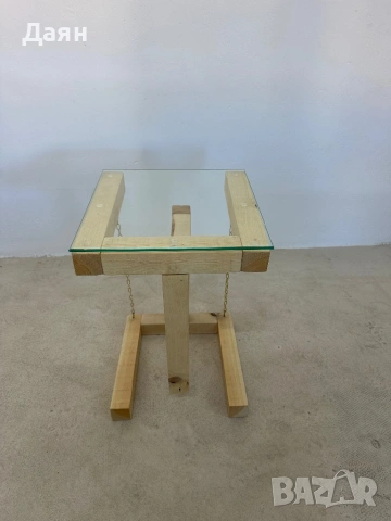 Масивна дървена “летяща” помощна маса / floating table, снимка 3 - Маси - 53782629