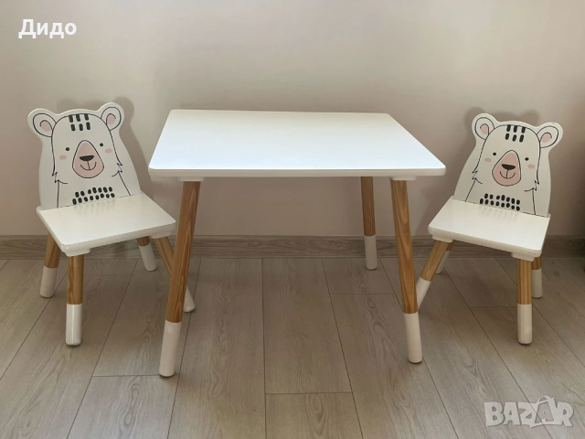 Детска маса с два стола, снимка 7 - Мебели за детската стая - 53148063