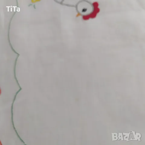 Великденска покривка, бродерия 100% памук, снимка 5 - Покривки за маси - 49510671