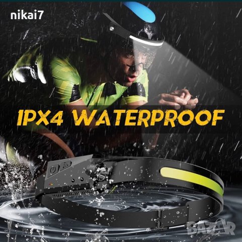 челник за глава LED лента акумулаторен фенер водоустойчив USB, снимка 11 - Къмпинг осветление - 42055150