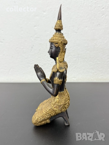 Бронзова будитска фигура. №7486, снимка 4 - Колекции - 52050138