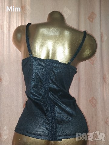 Cottelli Collection 80 B Черен корсет от еко кожа с катарамки , снимка 4 - Корсети, бюстиета, топове - 42361714