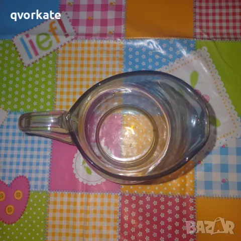 Стъклена кана със син отенък, снимка 2 - Кани - 48935808