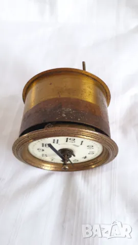 Френски античен месингов будилник от 19-ти век, снимка 3 - Антикварни и старинни предмети - 48113945
