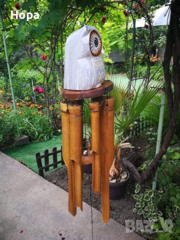 Вятърен звънец от дърво Бухалче. Последен 1 брой. , снимка 4 - Градински мебели, декорация  - 41700684
